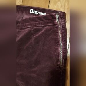 Gap1969 Burgandy Velor Side Zip Legging